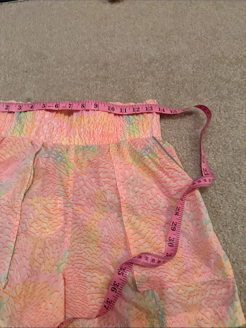 Fabletic Women’s Pink Pastel Tie-Dye Smocked Waist Shorts